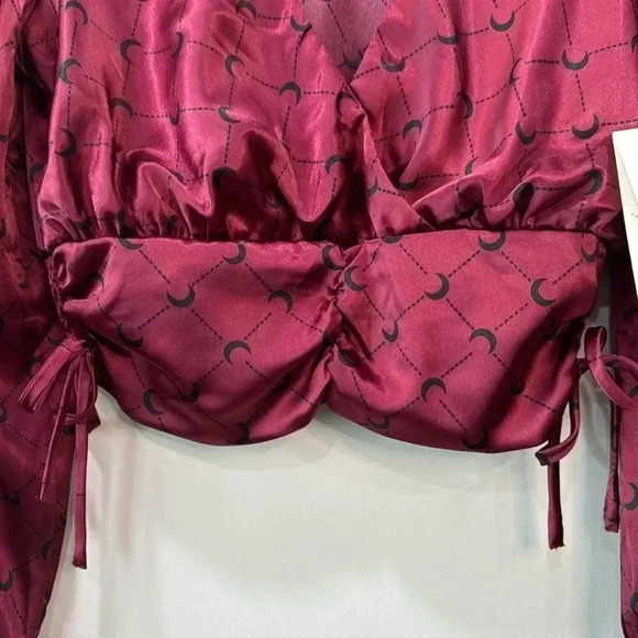 Meraki Juniors Long Sleeve Deep Plunge Neck Blouse - Size S - Picture 4 of 12